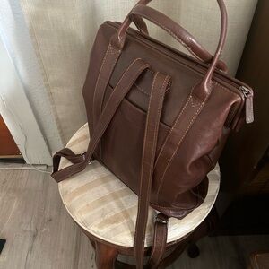 Elegant Brown Leather Backpack